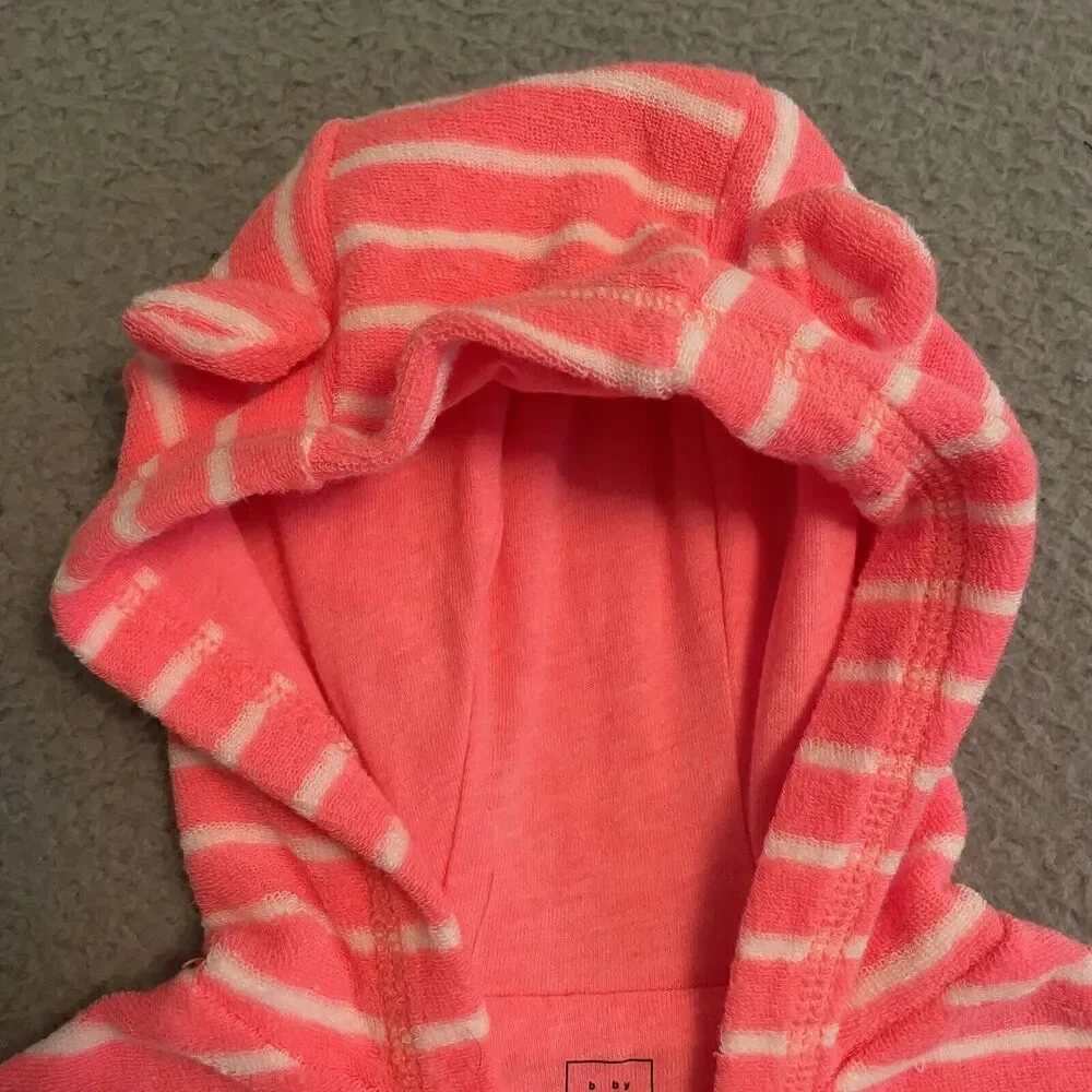 Baby Gap 3-6 months Terry Neon Striped Hooded Swim Cover Beach